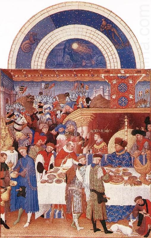 LIMBOURG brothers Les trs riches heures du Duc de Berry: Janvier (January) f china oil painting image
